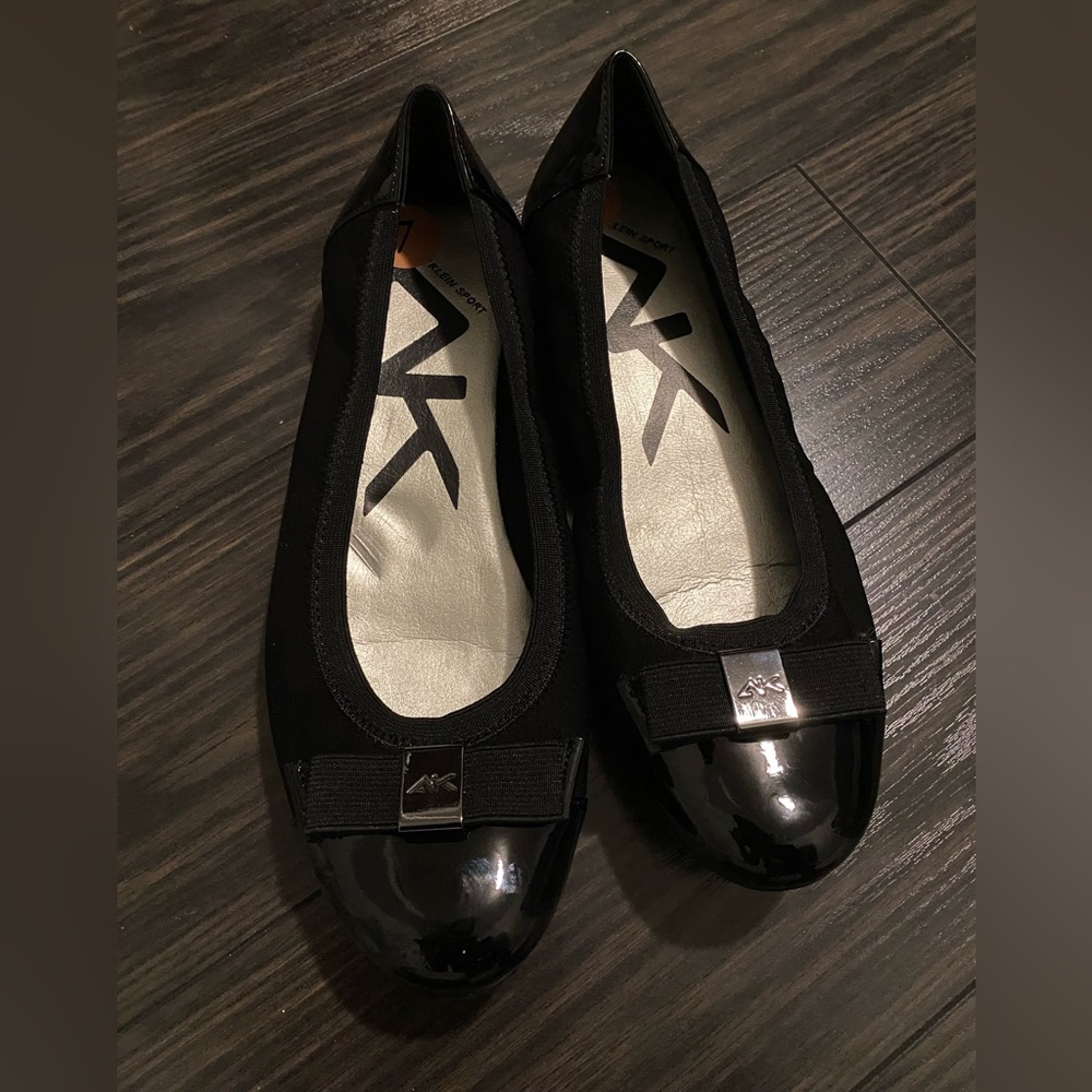 Anne Klein Sport Black Ballet Flats – Size 7 – Bow detail